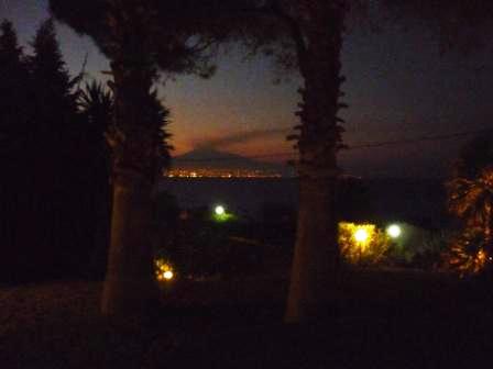 view at night of the Etna volcano
